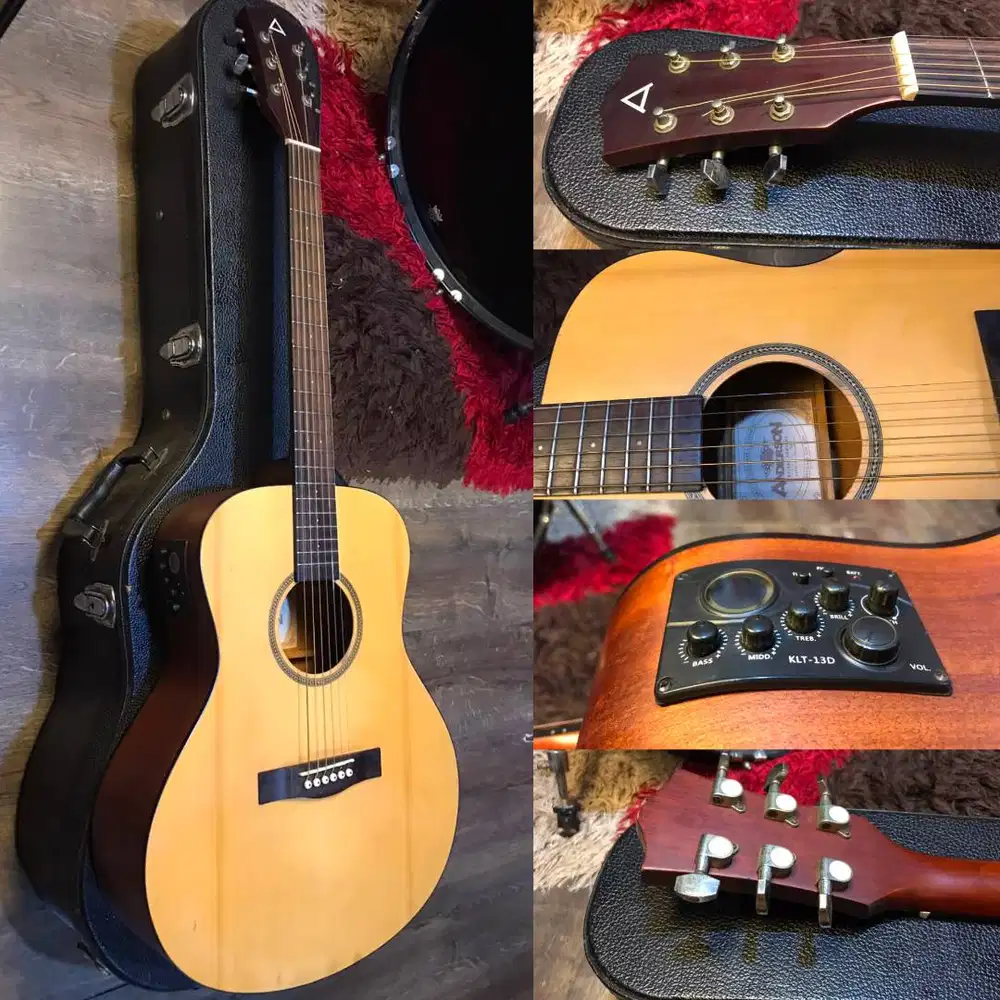 Gitar Anderson Akustik Elektrik Tanam Baja dengan Tuner Setting Ceper