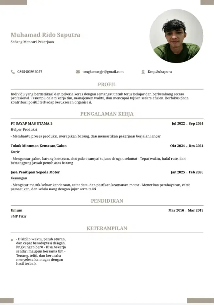 Sedang mencari pekerjaan