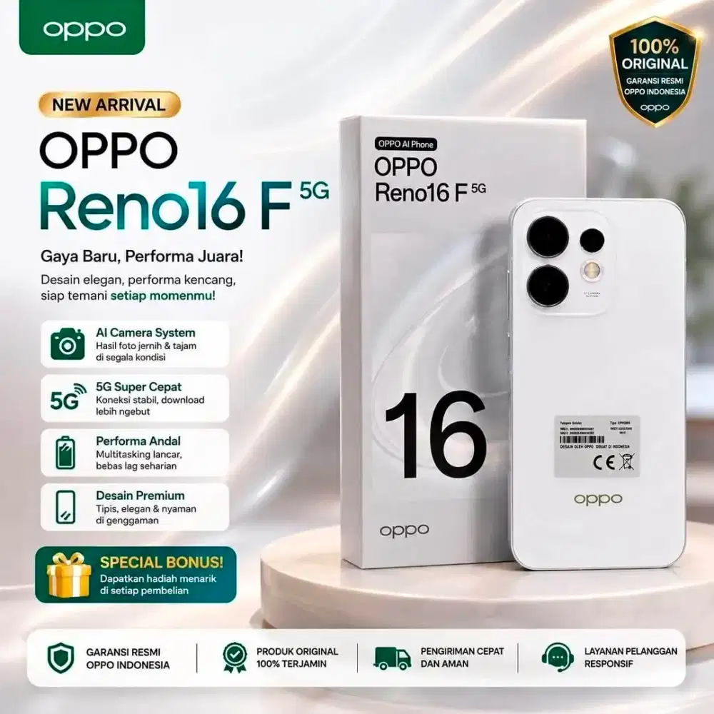 OPPO RENO 16F 5G 8GB+128GB FREE GIFT BOX