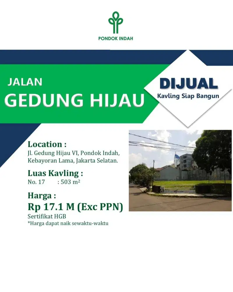 Jual Kavling di Pondok Indah