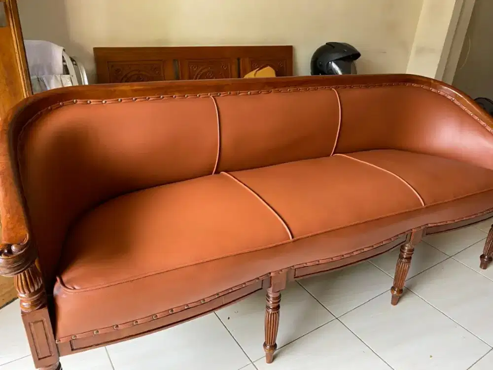 Kursi jati ganti kulit / rekondisi webbing