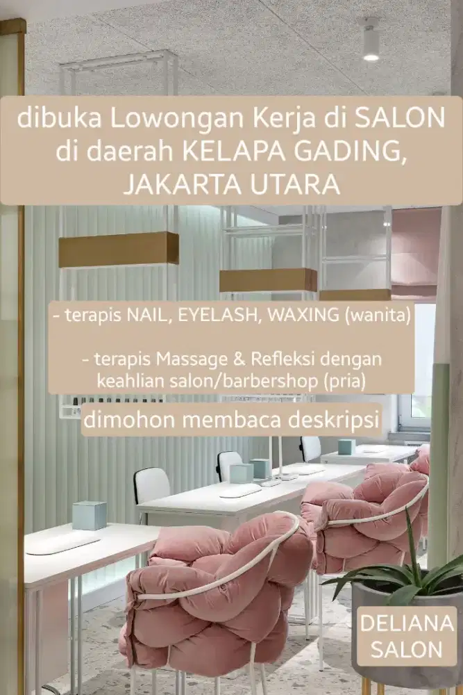 DIBUTUHKAN TERAPIS SALON RAMBUT