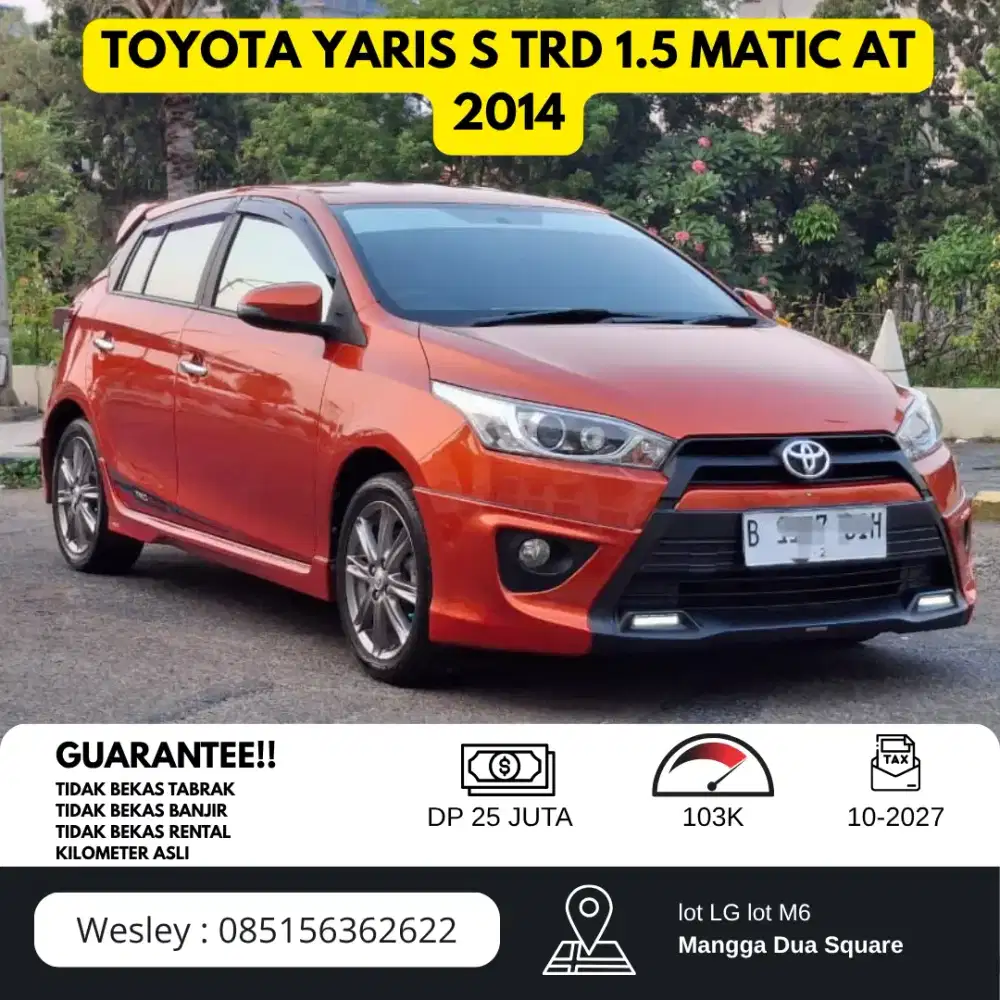 [MURAH] TOYOTA YARIS 1.5 S TRD SPORTIVO 2014 - Siap pakai, Mulus