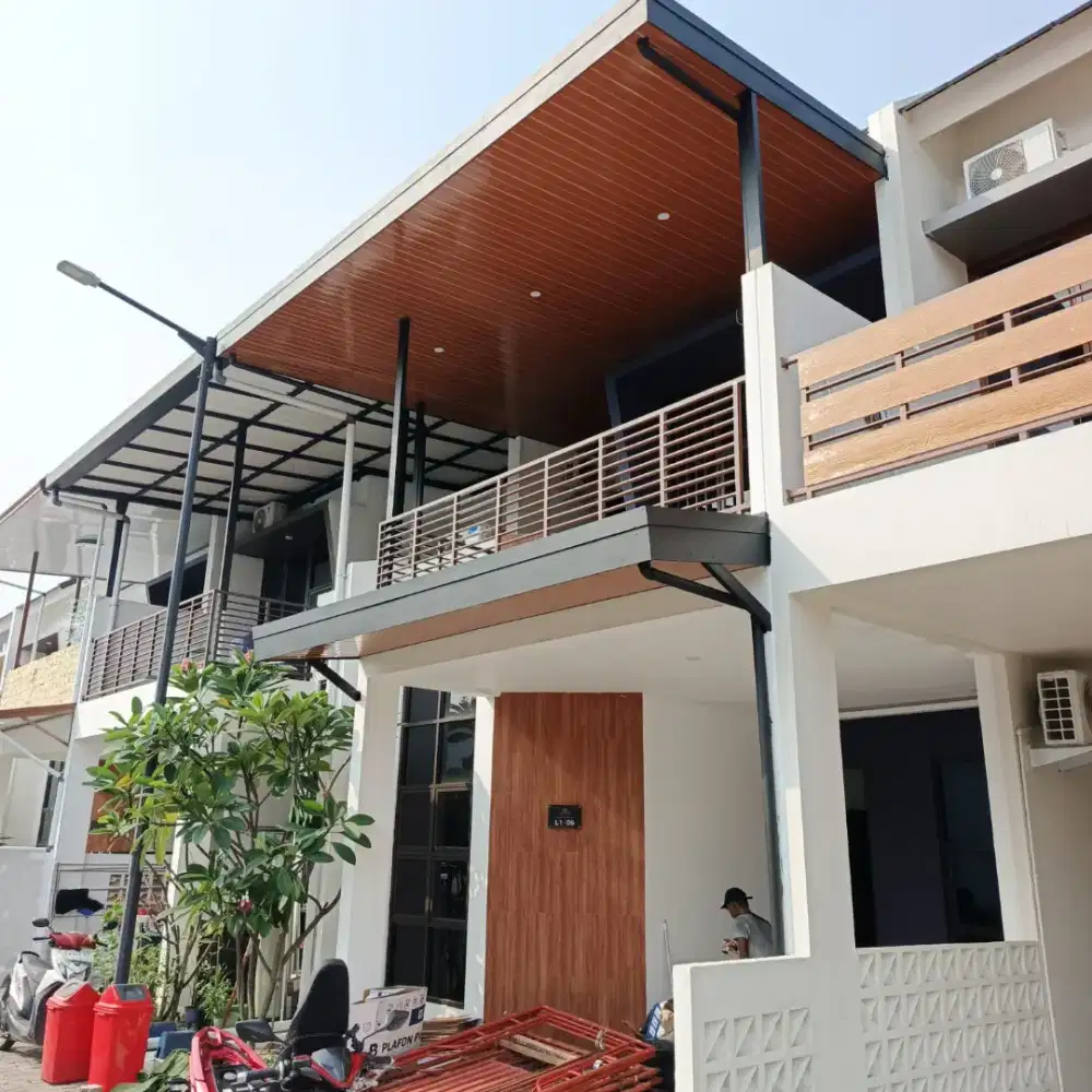 KANOPI TIANG BESI GALVANIS RANGKA BAJA RINGN +PLAFON PVC