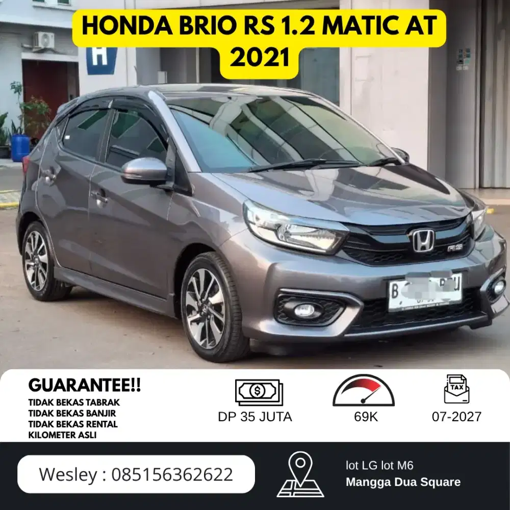 [PAJAK PANJANG] HONDA BRIO 1.2 RS 2021 - SIAP PAKAI, MULUS