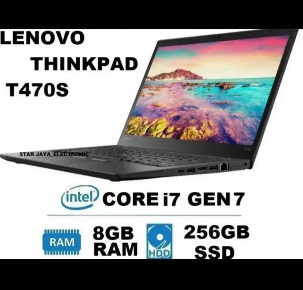 Laptop lenovo thinkpad t470s gen7 corei7 8/256