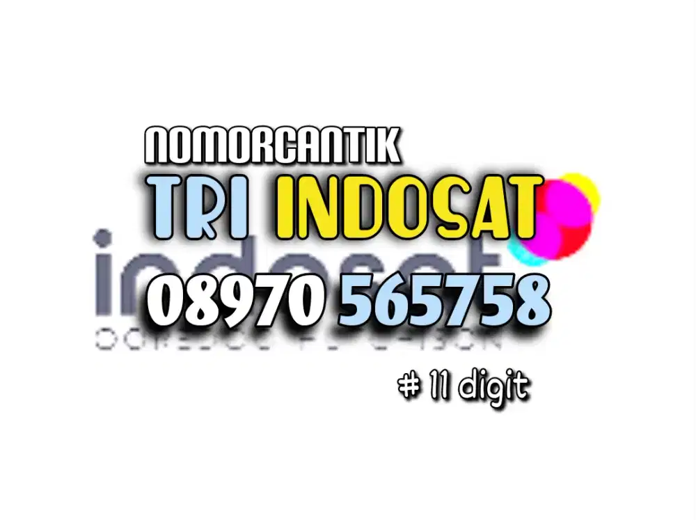 (bisa COD) Nomor CANTIK kartu TRI INDOSAT 11Digit MAJU MAPAN 565758