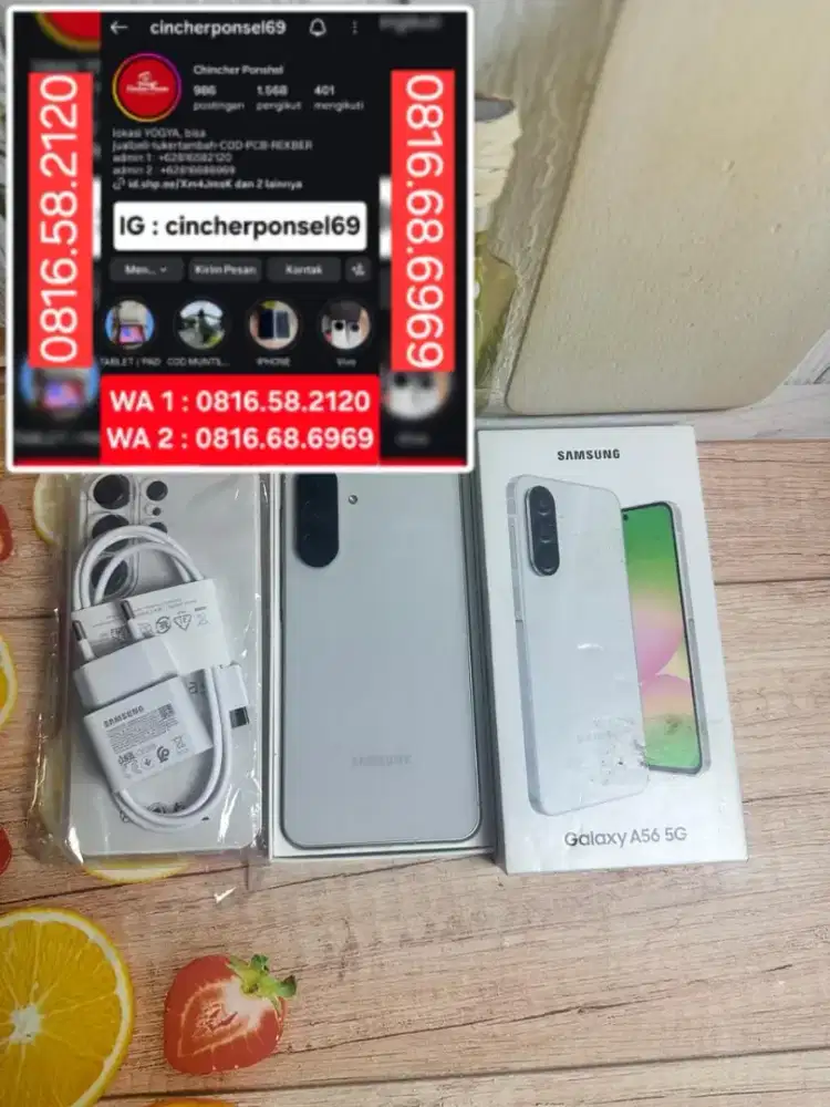 Jual hp LIKENEW SAMSUNG A56 5g 12/256 istimewa free adaptor n case