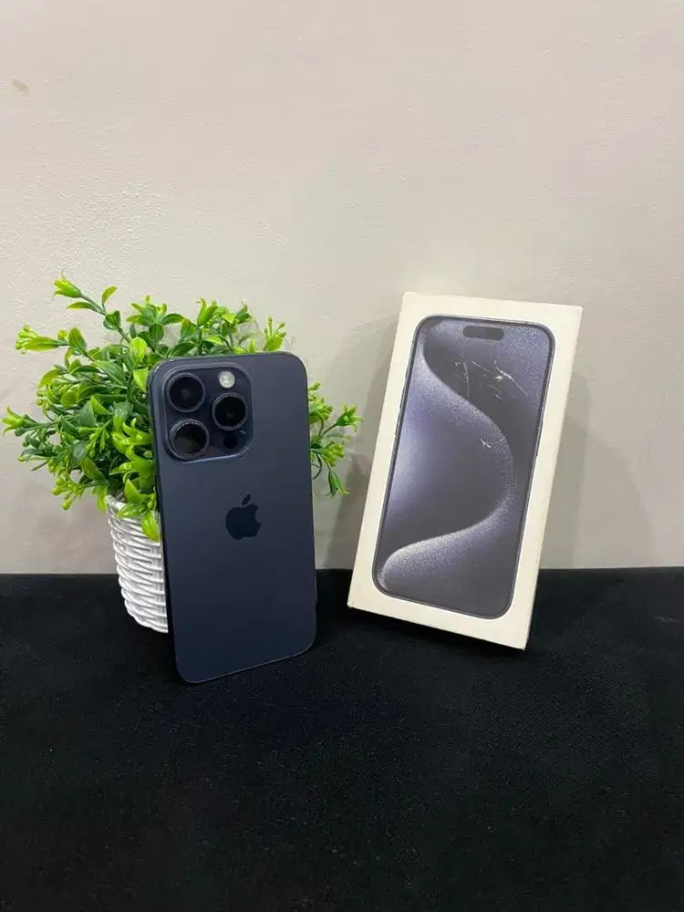 IPhone 15 Pro 128GB Blue Titanium mulus Fullset Ori BH 89% 3Utool 98