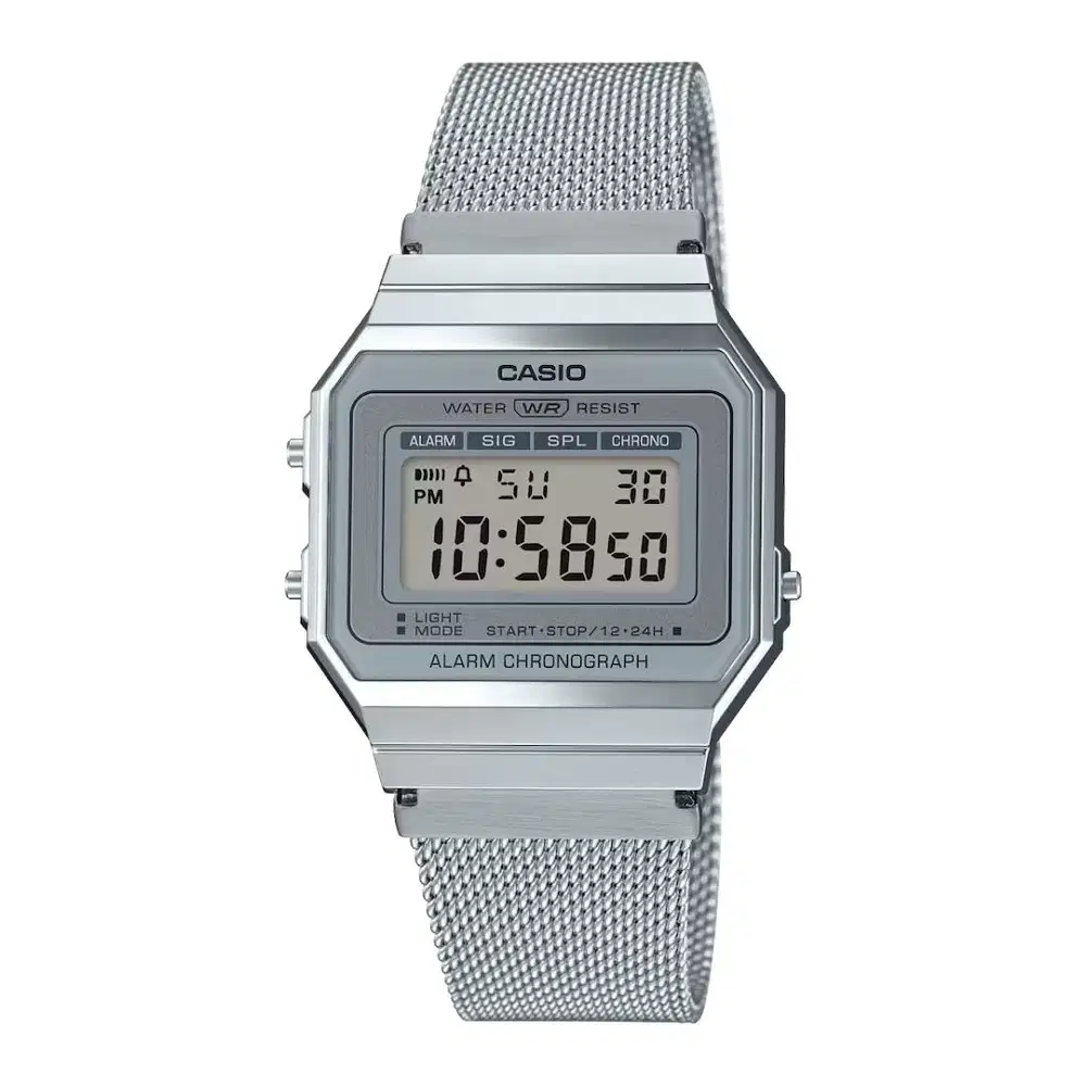 Casio Original A700 WM 7A Jam Tangan Unisex Digital Stainless Silver