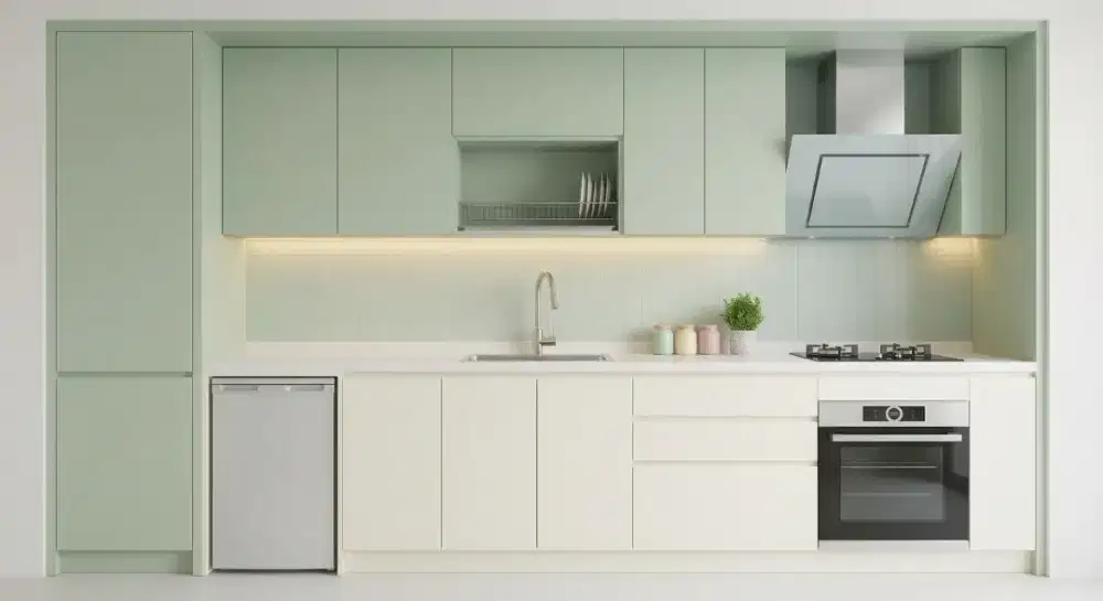 Kitchen Set Minimalis Modern 260cm Premium - Warna Pastel Elegan