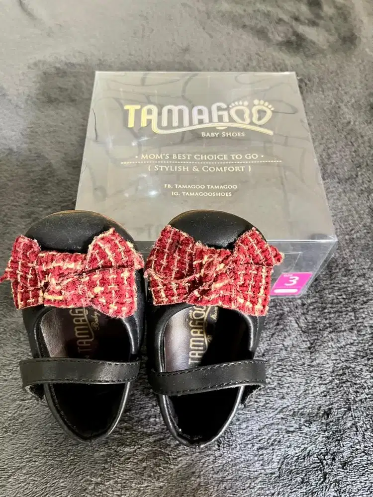 Sepatu Bayi Perempuan Hitam Pita