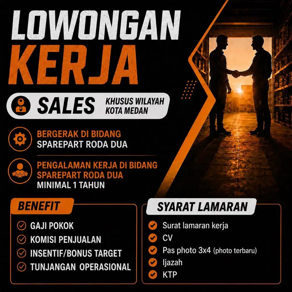 Marketing / Sales Sparepart Roda Dua
