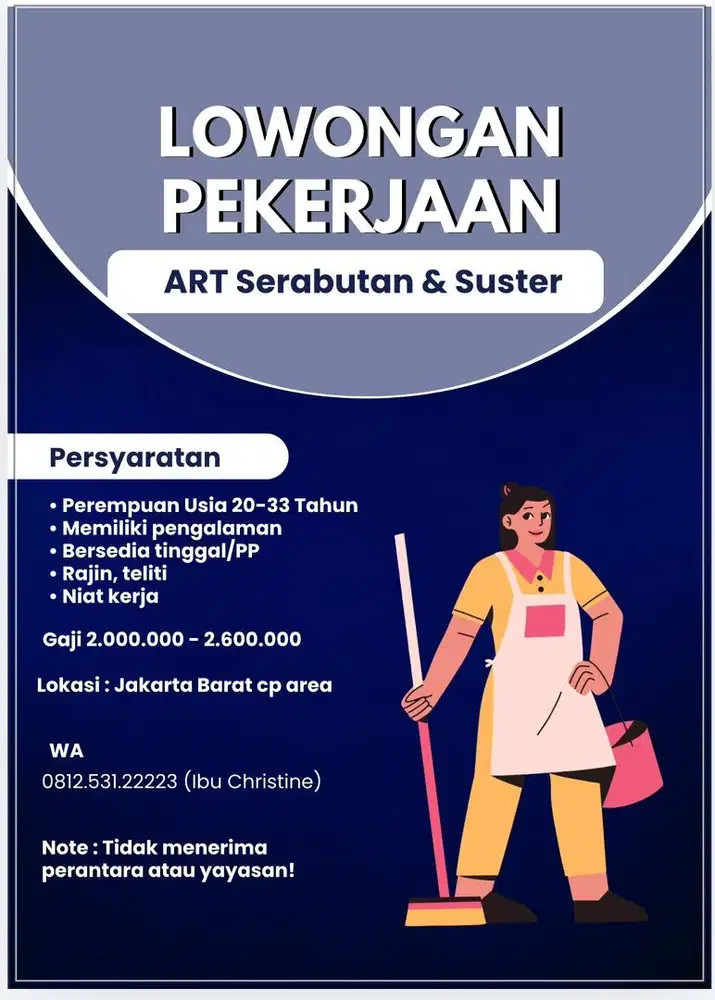 Lowongan Art dan suster