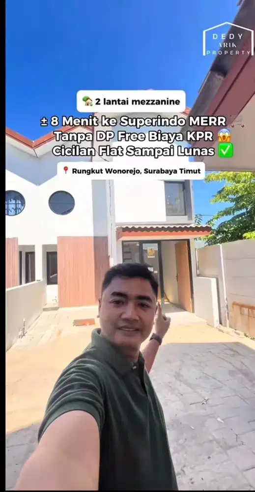 Rumah 2 Lantai Mezzanine Rungkut Wonorejo Tanpa DP Free Biaya KPR