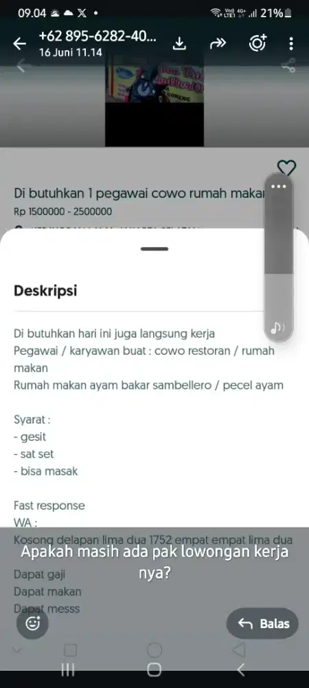 Lowongan pekerjaan ikan ayam bakar
