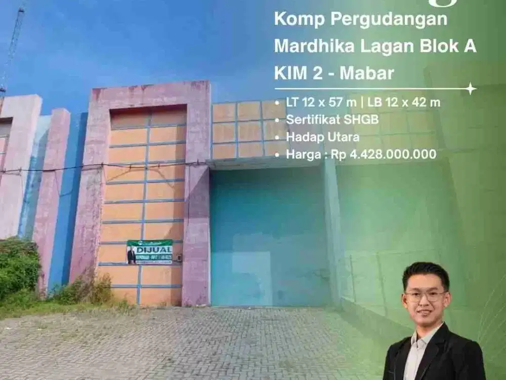 DIJUAL CEPAT GUDANG DI KOMPLEK PERGUDANGAN MARDHIKA LAGAN BLOK A KIM 2