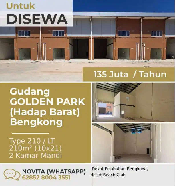 1 Unit Gudang GOLDEN PARK, (Hadap Barat) Bengkong
