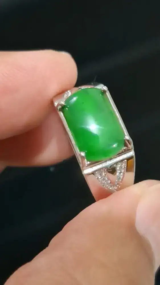 Batu Giok Natural
Jadeite Jade Type A
Lengkap Memo, Dim 12 x 7 x 3mm
