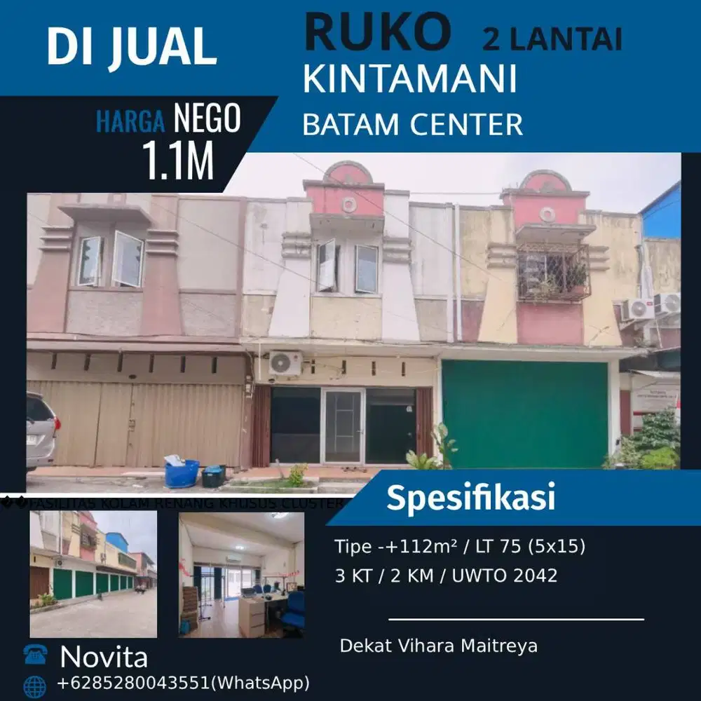 Ruko 2 lantai Kintamani di Batam