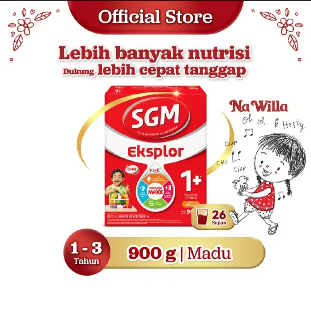 Sgm eksplor 1+ 900gr madu,vanila baru