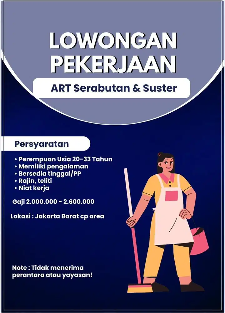Lowongan ART dan Suster