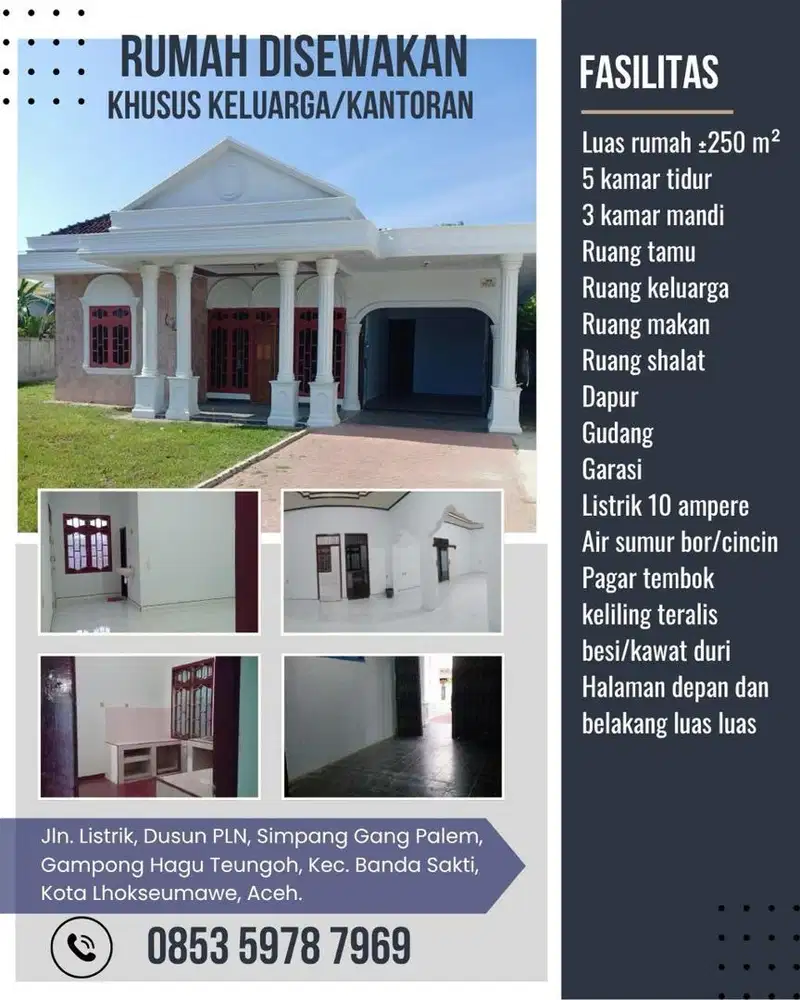 Rumah Disewakan Lhokseumawe Aceh