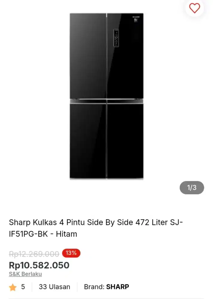 KULKAS SHARP 4PINTU