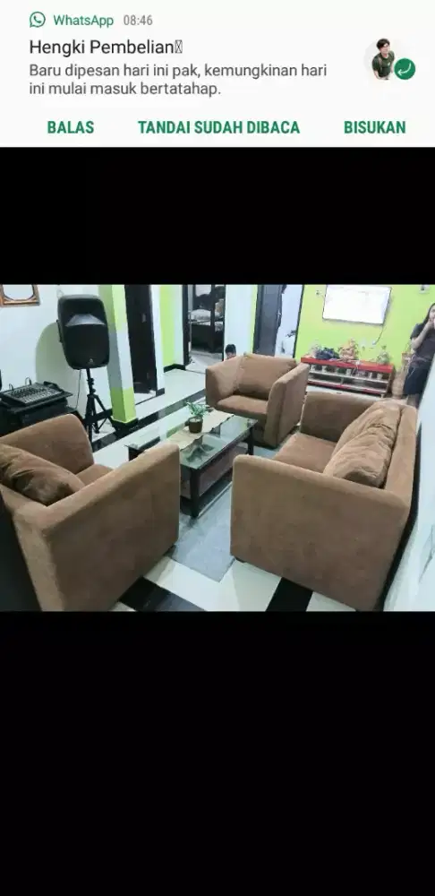 Sofa 2,1,1 vinoti living simplicity KAAK +meja jati minimalis