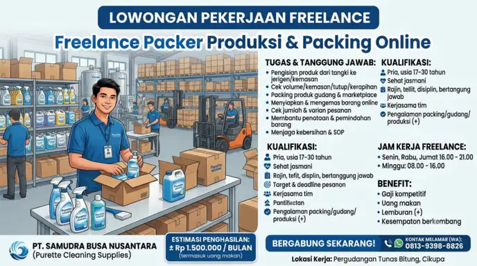 Freelance Packer Produksi & Packing Online