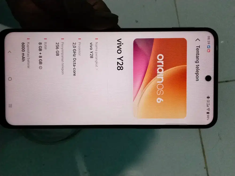 Jual vivo y28 ram 8/256 no minus