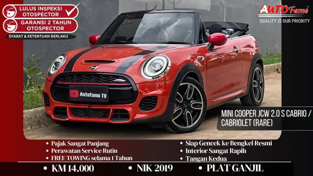 Mini Cooper JCW 2.0 S Cabrio / Cabriolet (Rare) Pemk Akhir 2021 Orange