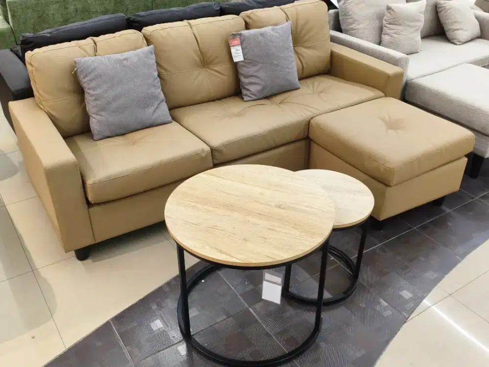 Set Sofa Modular Tasyi & Meja Porto – Cokelat