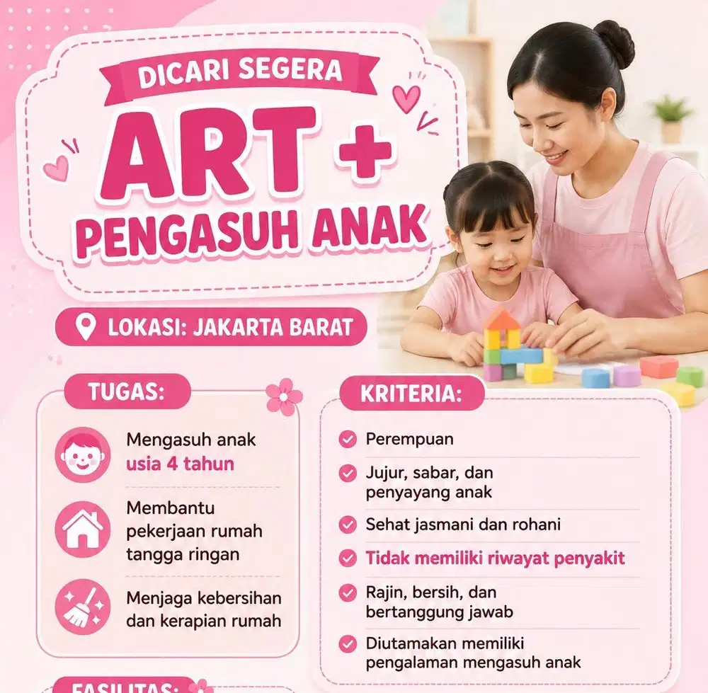 cari art + pengasuh jakarta