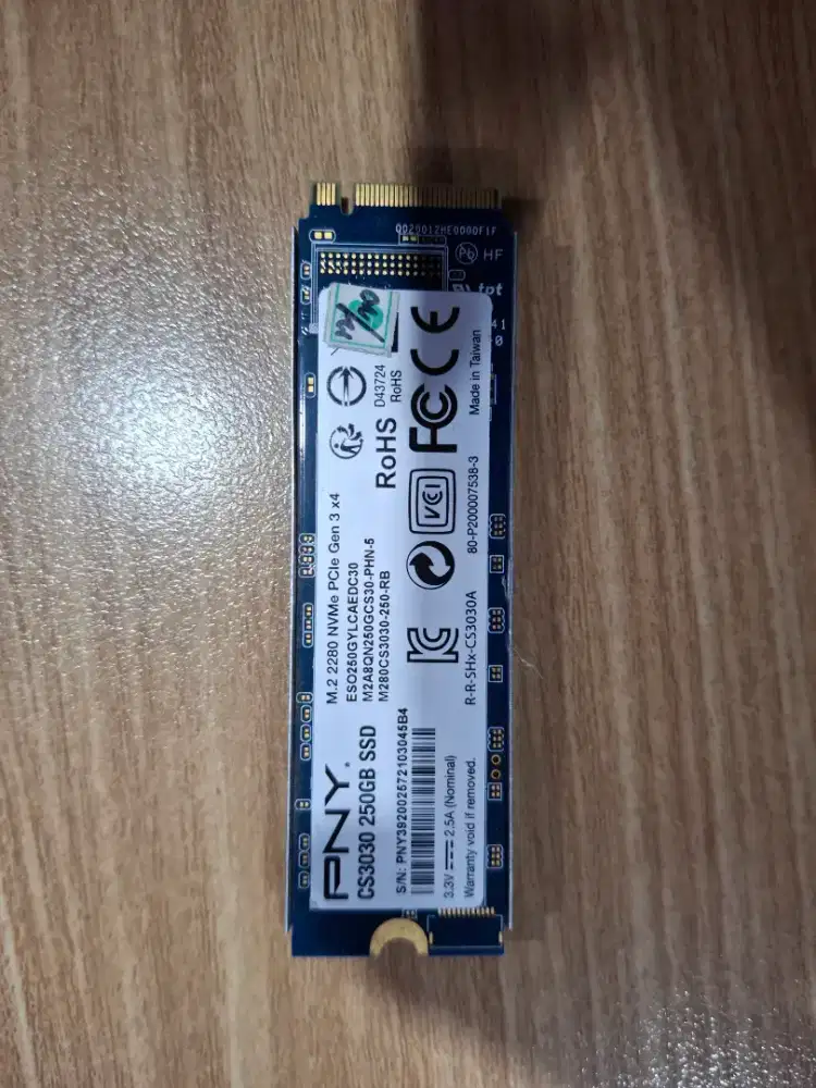Ssd 256gb merk pny
