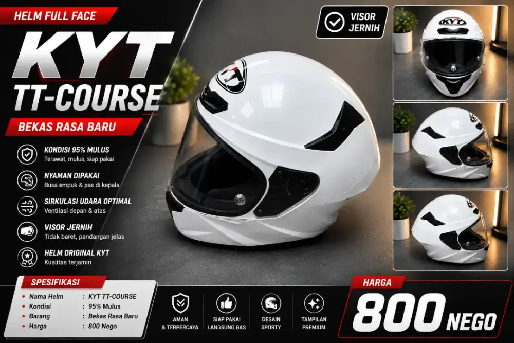 KYT TT-COURSE Putih Original | Kondisi 95% Mulus | Siap Pakai