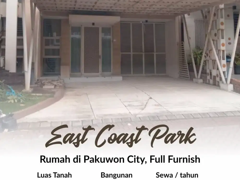 Rumah Pakuwon City, East Coast Park, Full Furnish