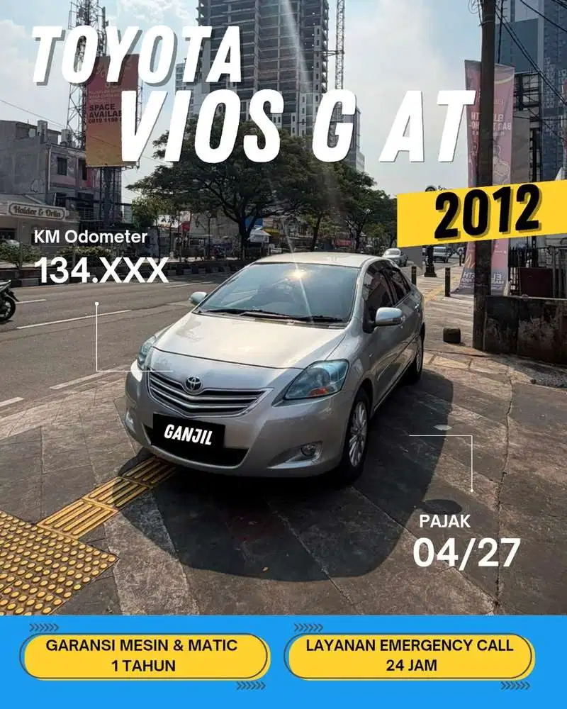 TOYOTA VIOS G AT MATIC 2012 GANJIL
