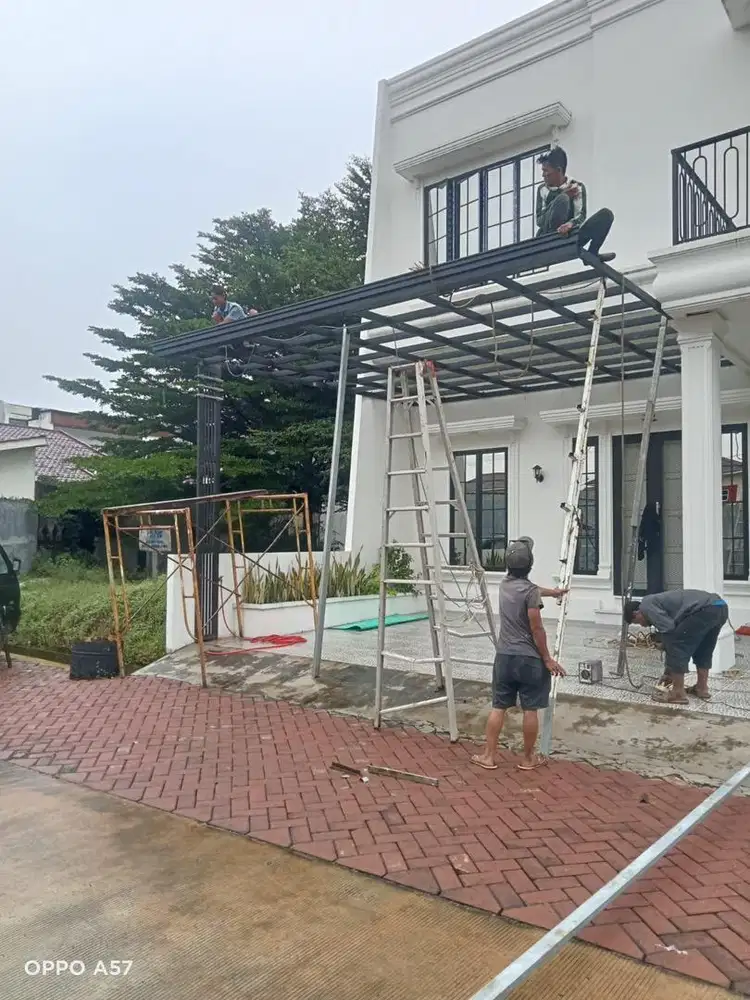 Kanopi atap sepandek lapis grc