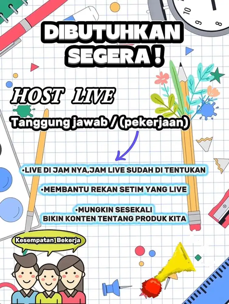 DIBUTUHKAN HOST LIVE STREAMING