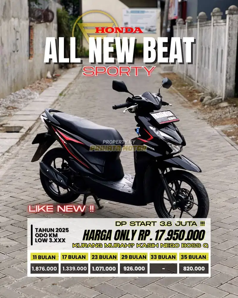 CREDIT DP MULAI 3.8 JUTA !!! HONDA ALL NEW BEAT SPORTY 2025