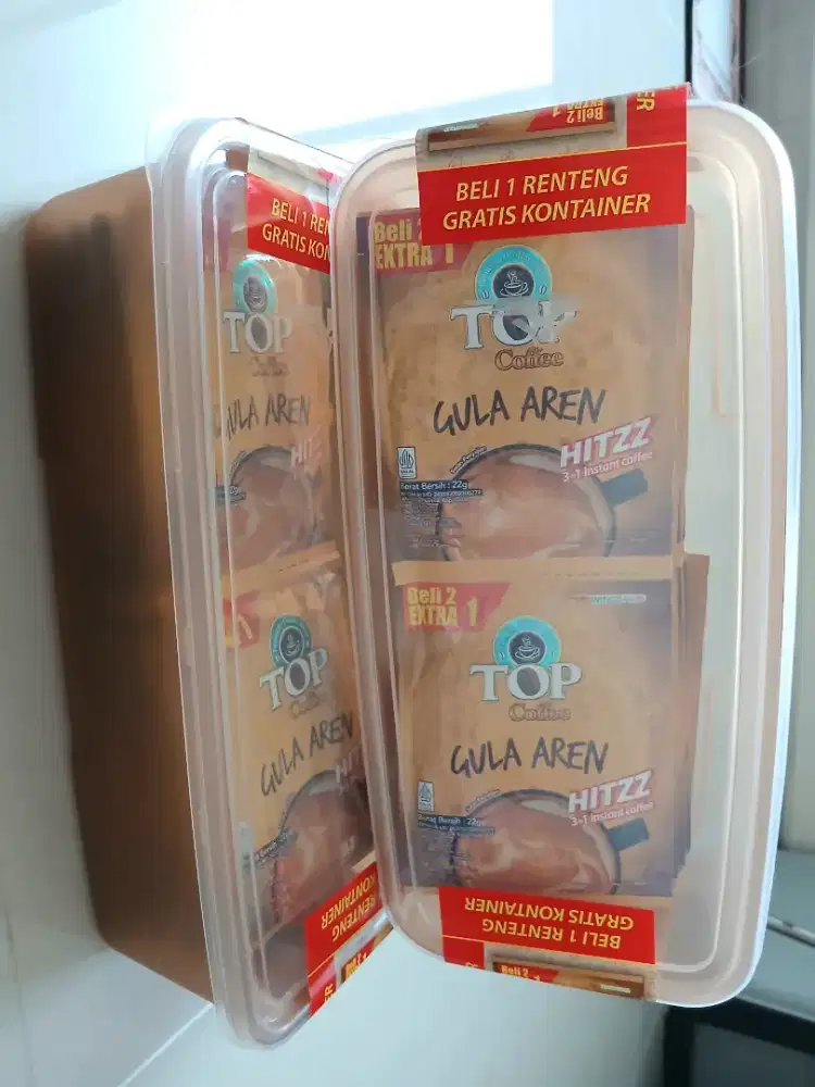 Kopi Top Gula Aren 1 Renceng Isi 15 Pcs (Free Canister/Box)