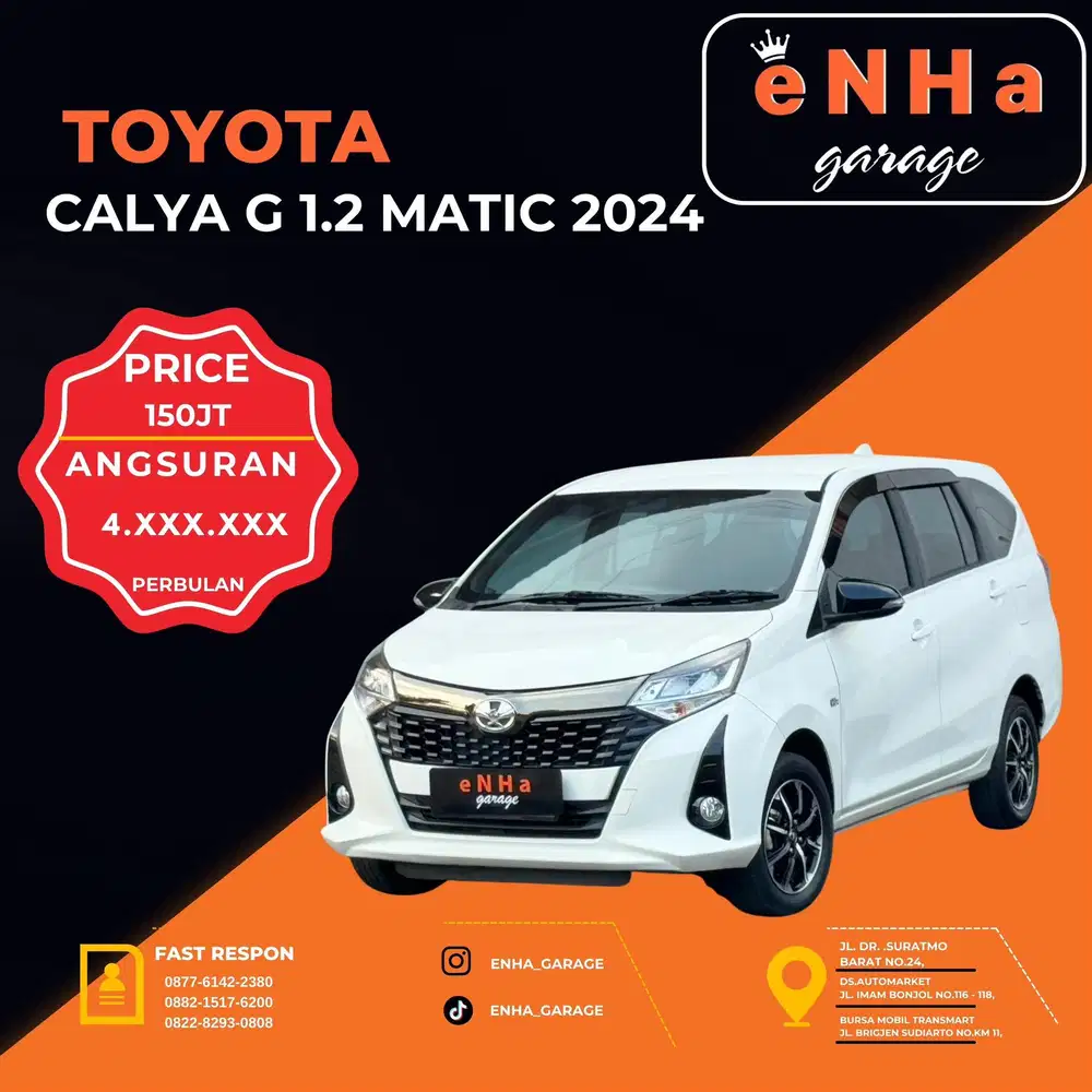Dp 12JT.. New CALYA G 1.2 Automatic 2024.. eNHa garage Semarang..