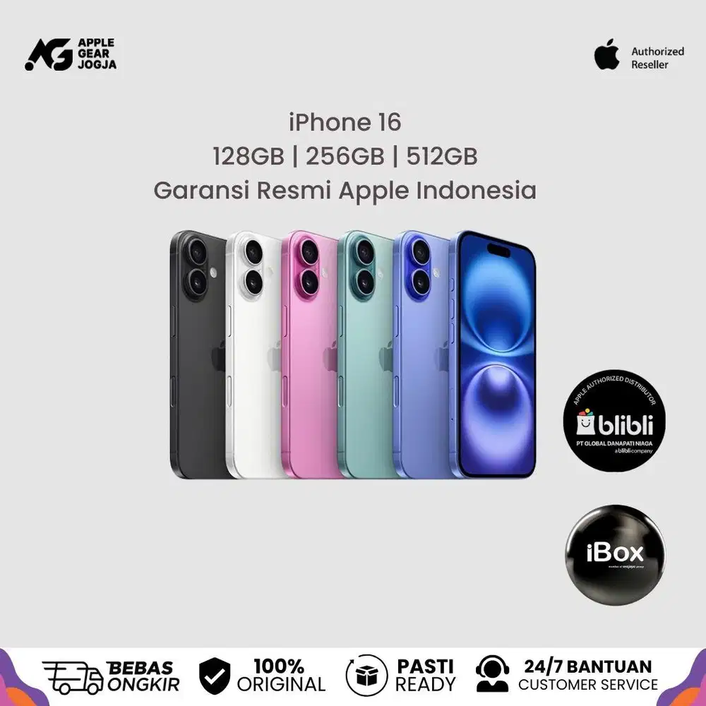 (iBox) iPhone 16 Series 128GB 256GB Garansi Resmi Apple Indonesia