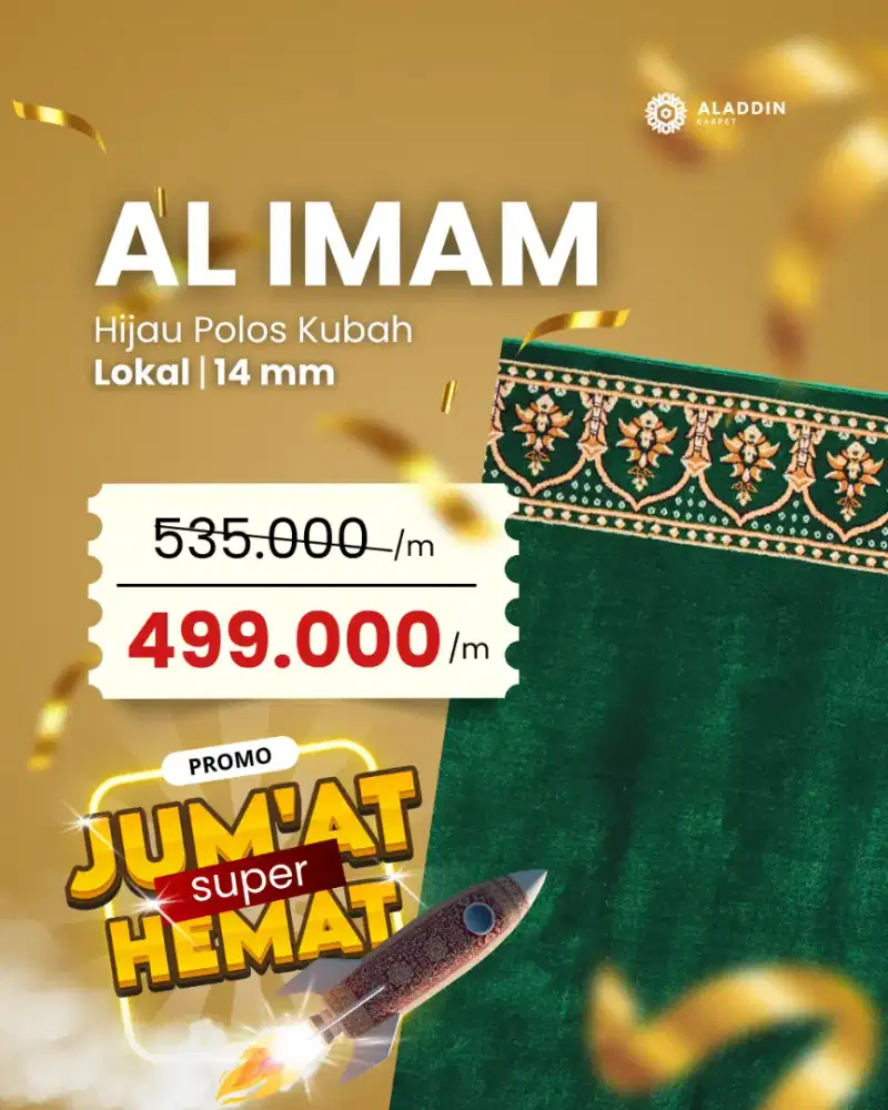 Penyuplai Karpet Masjid Terbesar di Indonesia Aladdin Karpet Madiun