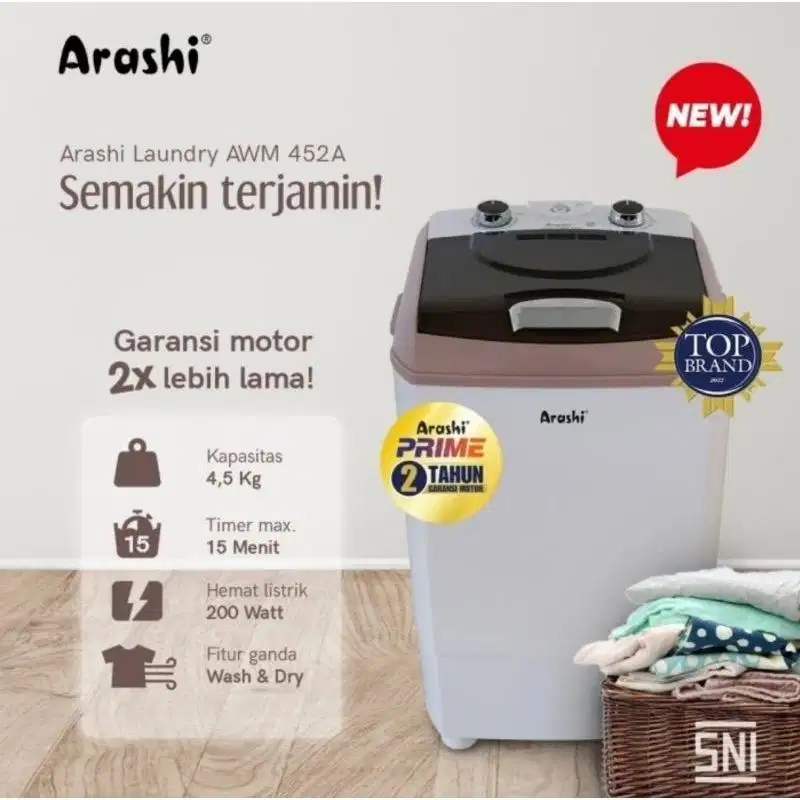 Mesin cuci mini portable arashi AWM- 452