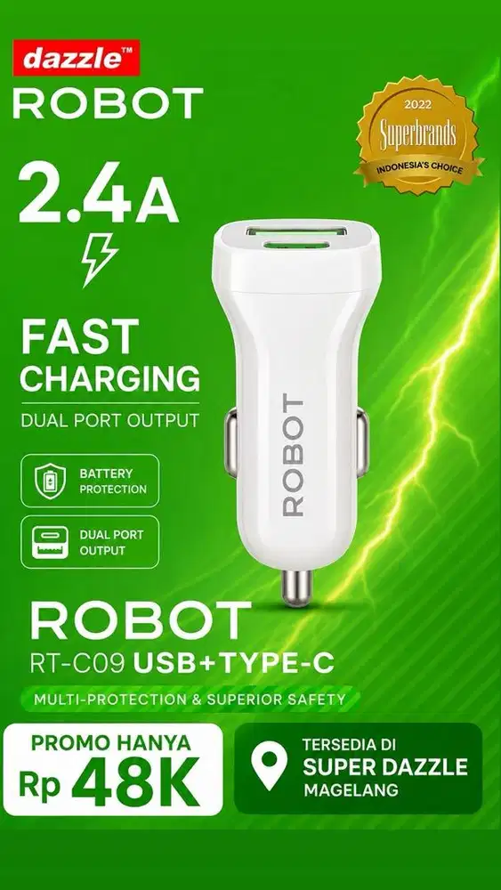 Car charger robot Rt C09 white