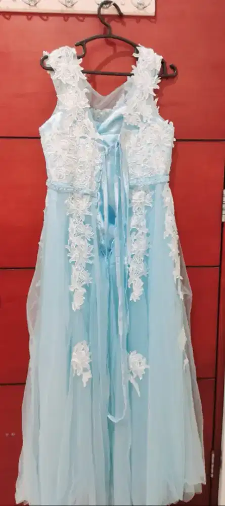 Gaun Dress Pesta warna Biru .Baguss