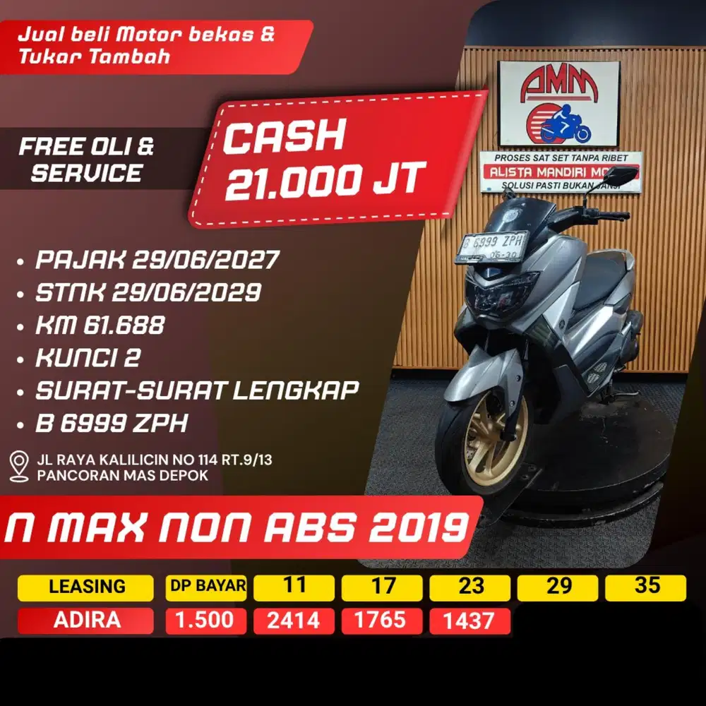 NMAX NON ABS 2019 PAJAK HIDUP KREDIVO SPAYLATER CASH / KREDIT ALISTA