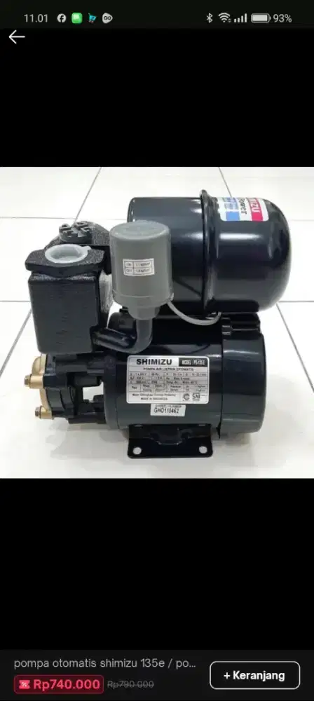 Pompa otomatis shimizu 135e